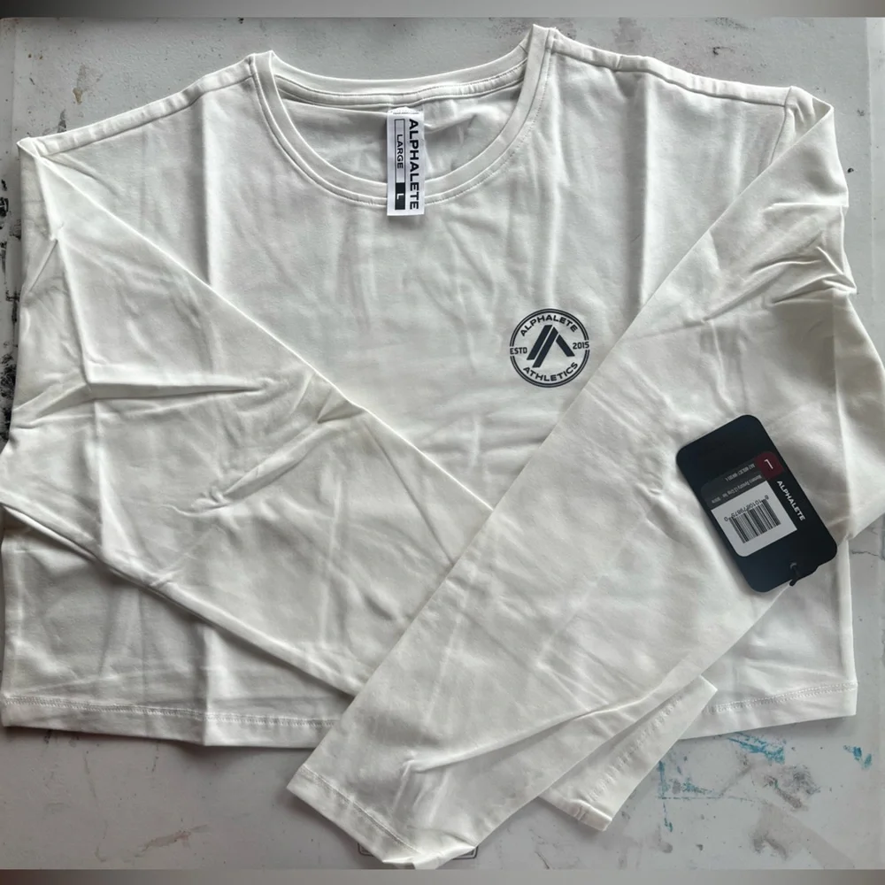 Alphalete Dynasty LS Crop Top - White - Picture 3 of 5